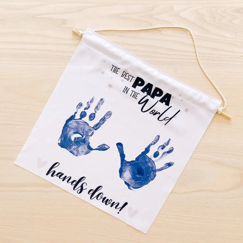 Best Papa Hands Down Handprint Banner - Banners