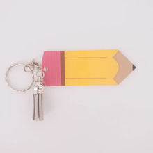 Load image into Gallery viewer, Blank Acrylic Pencil Keychain - Silver - Keychain
