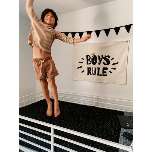 Boys Rule Canvas Banner