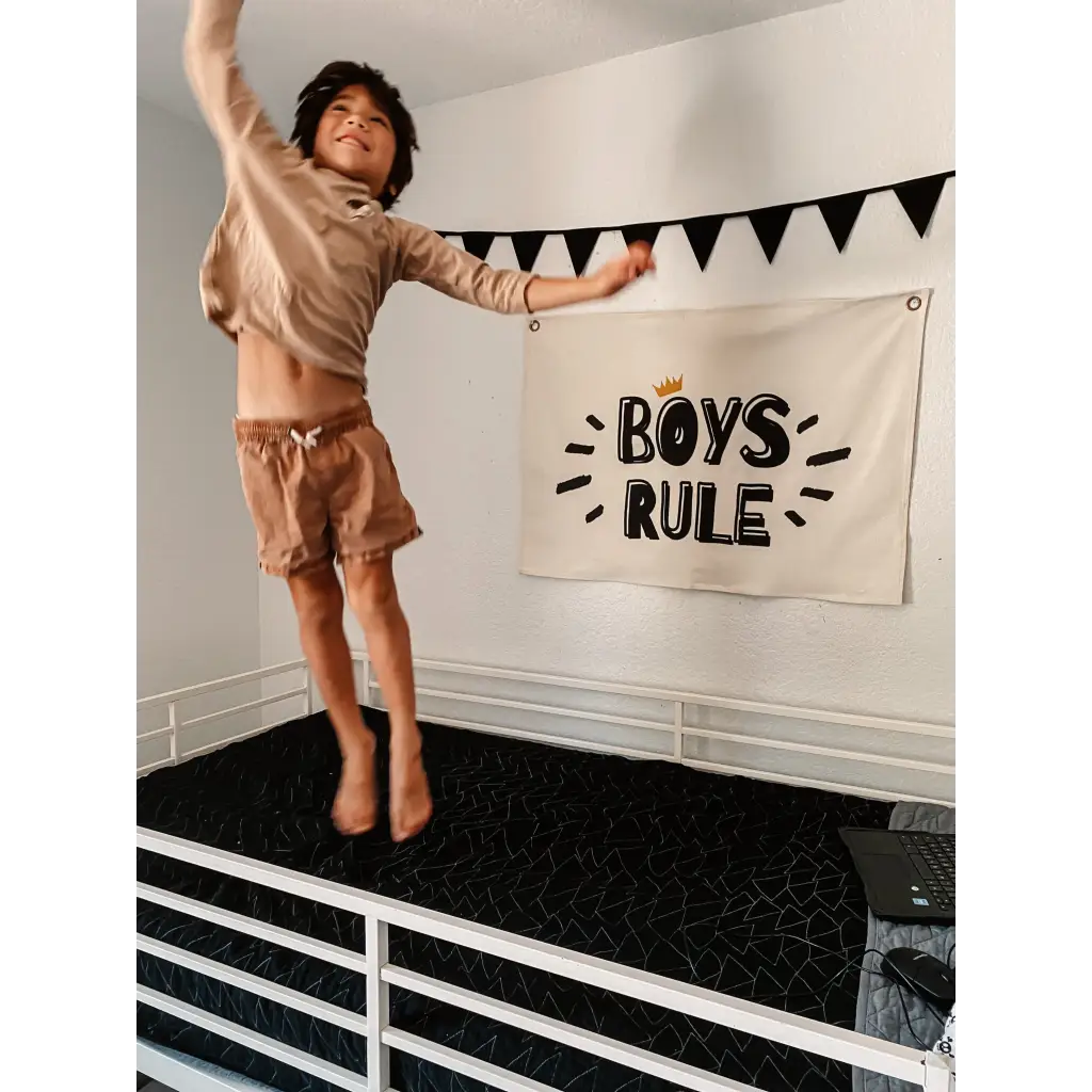 Boys Rule Canvas Banner