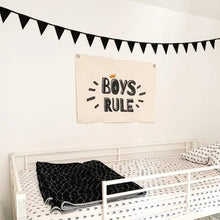 Load image into Gallery viewer, Boys Rule Canvas Banner
