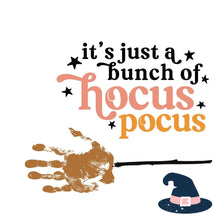 Load image into Gallery viewer, Hocus Pocus Broom Handprint Banner - Banners
