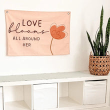 Load image into Gallery viewer, Love Blooms Canvas Banner

