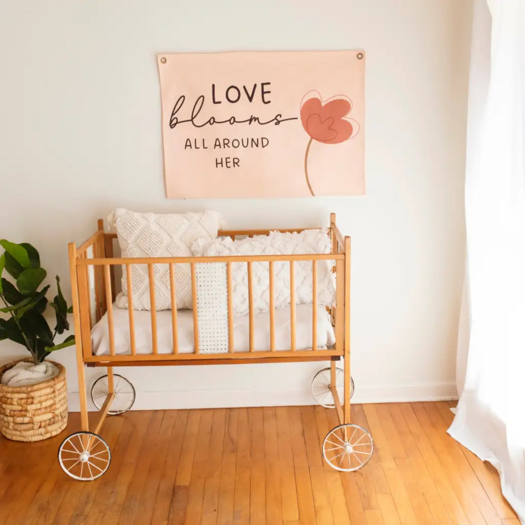 Love Blooms Canvas Banner