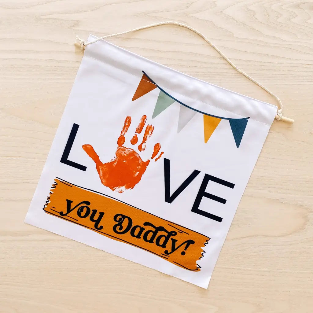 Love You Daddy Handprint Banner - Banners
