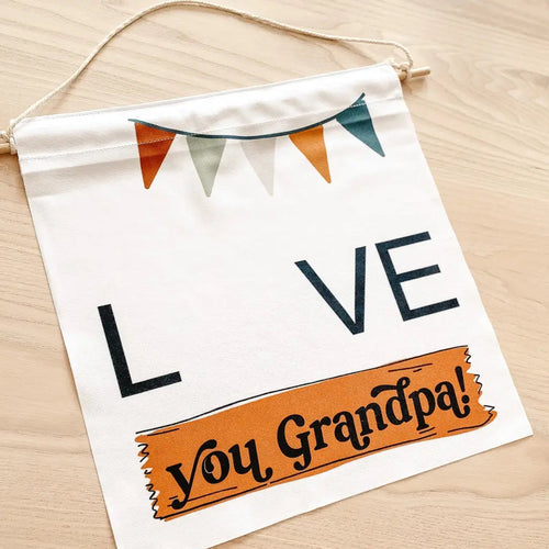 Love You Grandpa Handprint Banner - Banners