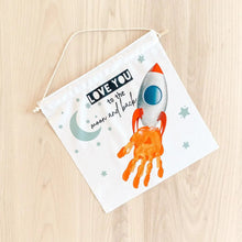 Load image into Gallery viewer, Love You to the Moon Handprint Banner - Banners

