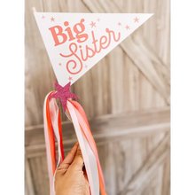 Load image into Gallery viewer, Sibling Pennants - Big Sister White - Pennant
