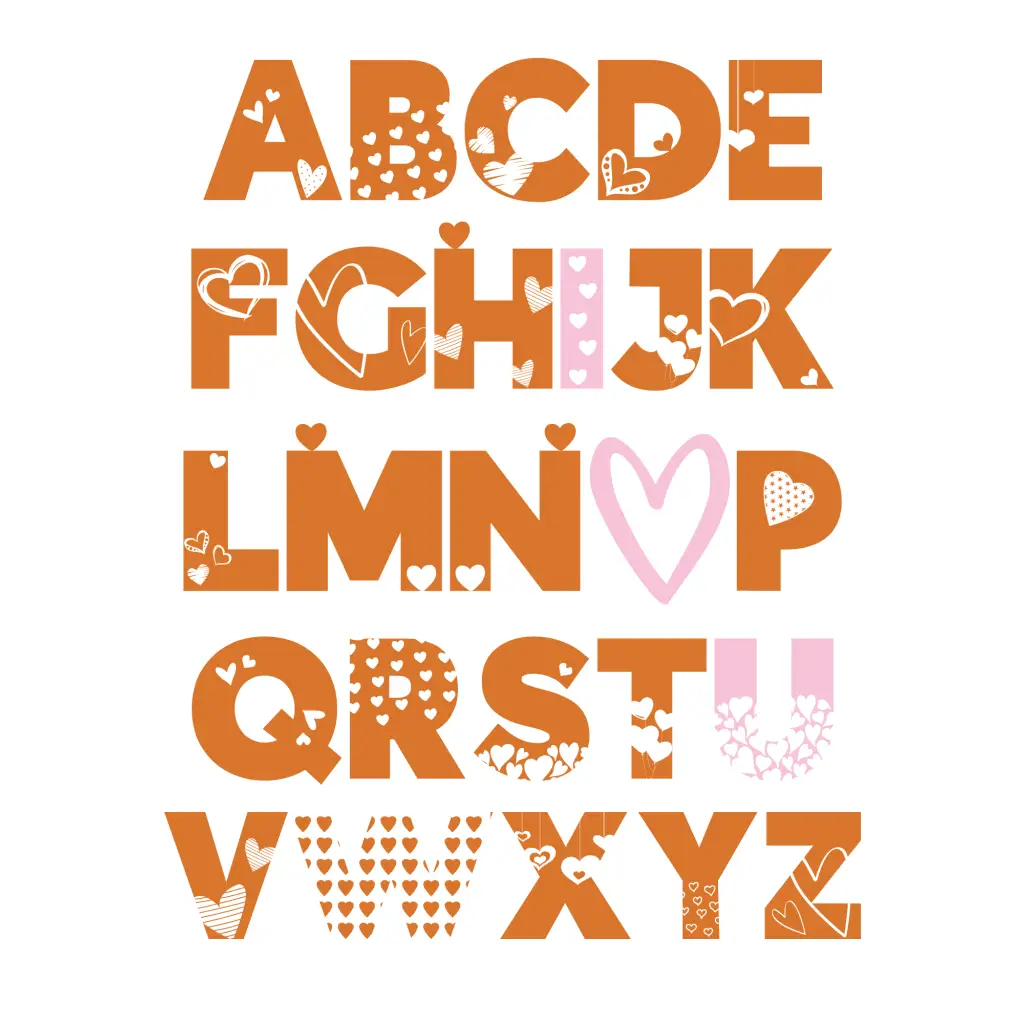 Valentine Alphabet Printable